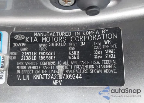 2010 Kia Soul + from USA, damaged, VIN KNDJT2A21A7109244